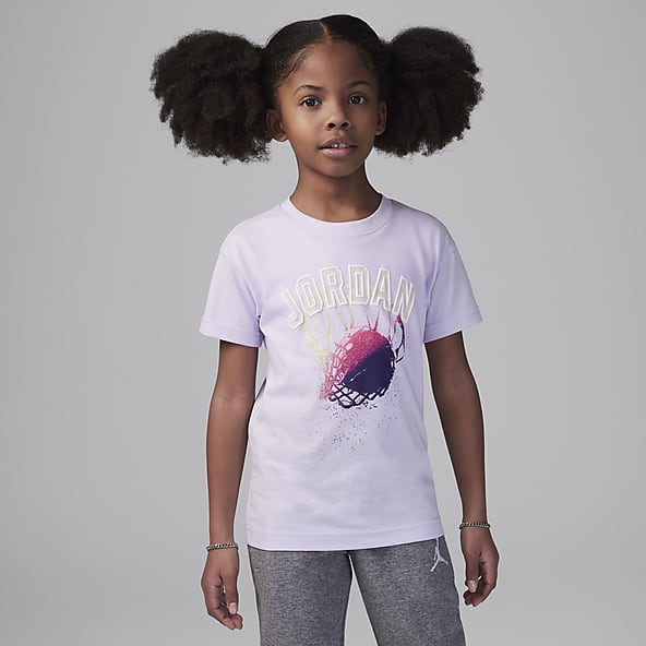 Girls Jordan Purple Short Sleeve Shirts. Nike
